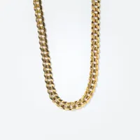 6mm Concave Curb Chain in 10K Italian Yellow Gold (24”)