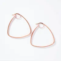Triangle Hoop Earrings in 10K Rose Gold