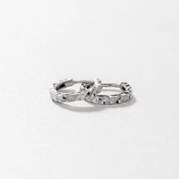 Diamond Cut Hoop Earrings 10K White Gold