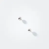 Ball Stud Earrings in 10K White Gold