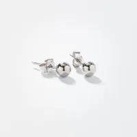 Ball Stud Earrings in 10K White Gold