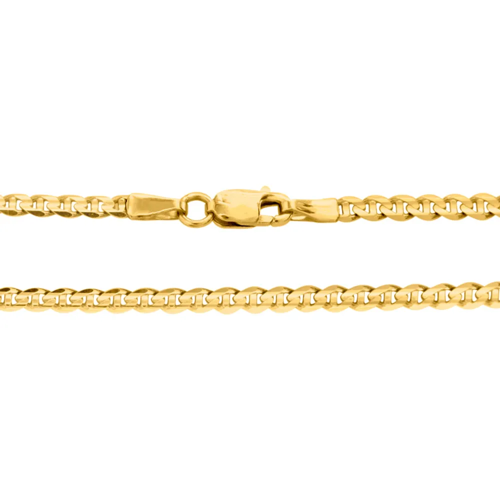 2.4mm Marine Link Chain in 10K Italian Yellow Gold (20”)