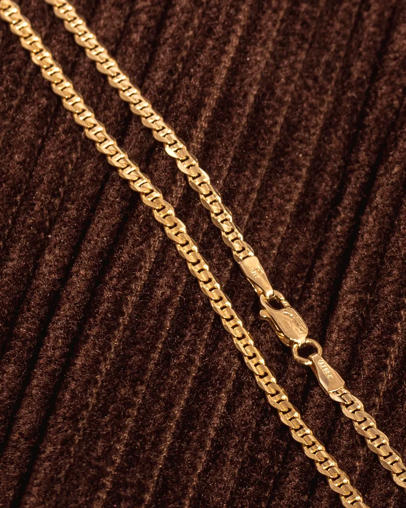 2.4mm Marine Link Chain in 10K Italian Yellow Gold (22”)