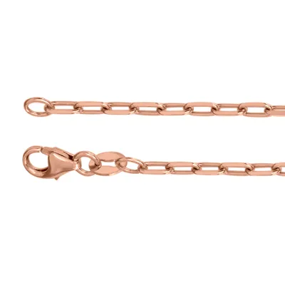 10K Rose Gold 1.9mm Paper Clip Chain (18”)