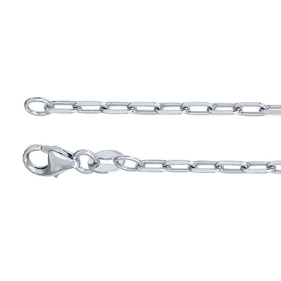 10K White Gold 1.9mm Paper Clip Chain (16”)