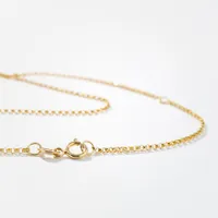 10K Italian Yellow Gold 1.15mm Adjustable Diamond Cut Rolo Chain in 18