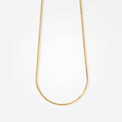 10K Yellow Gold Diamond Cut Round 1.00mm Wheat Chain (16")