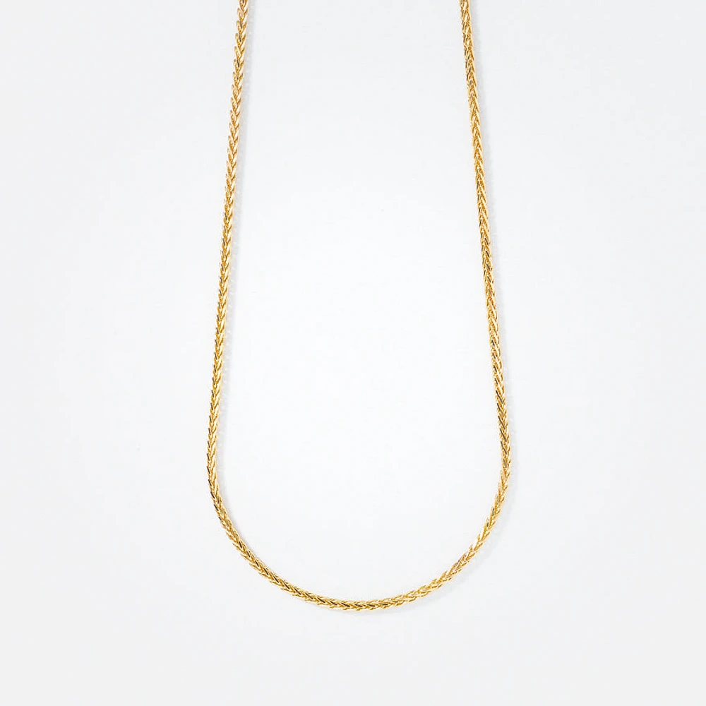 10K Yellow Gold Diamond Cut Round 1.00mm Wheat Chain (20")