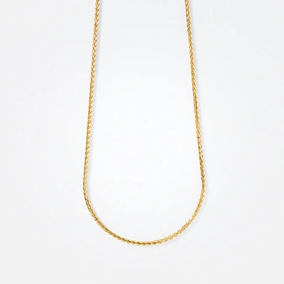 10K Yellow Gold Diamond Cut Round 1.00mm Wheat Chain (20")