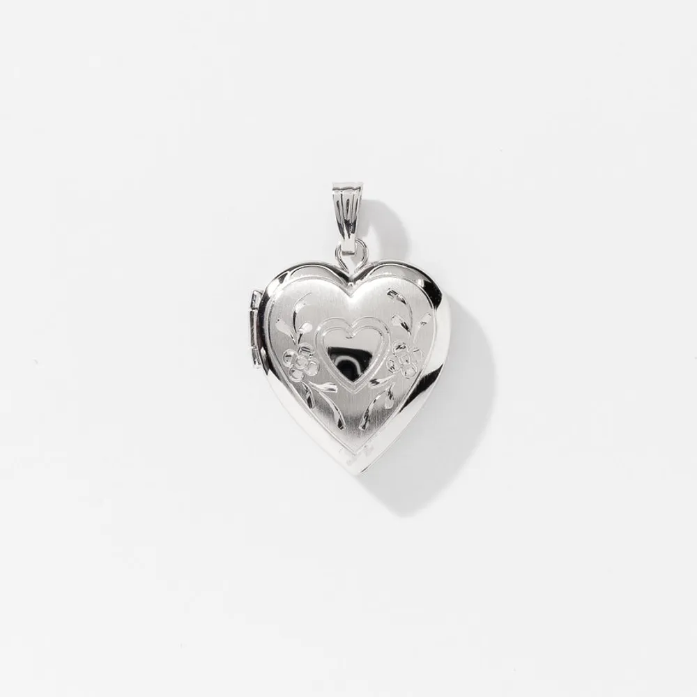 Heart Locket in 14K White Gold