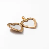 Heart Locket in 14K Yellow and White Gold