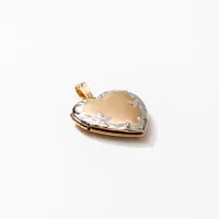 Heart Locket in 14K Yellow and White Gold