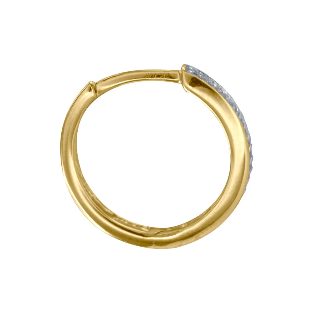 Diamond Hoop Earrings in 10K Yellow Gold (0.10 ct tw)