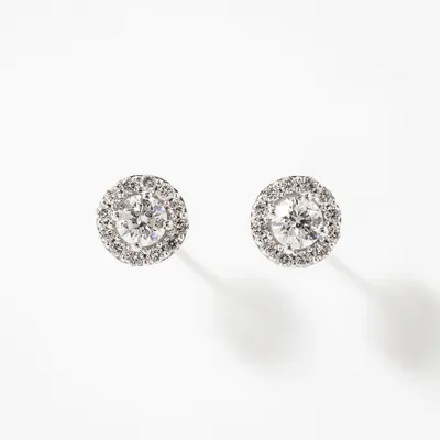 Diamond Stud Earrings in 14K White Gold (0.75 ct tw)