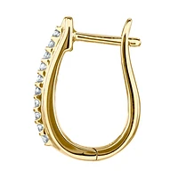 U-Hoop Diamond Earrings in 10K Yellow Gold (0.25 ct tw)