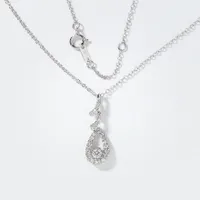 Diamond Cluster Necklace in 10K White Gold (0.52 ct tw)