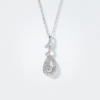 Diamond Cluster Necklace in 10K White Gold (0.52 ct tw)