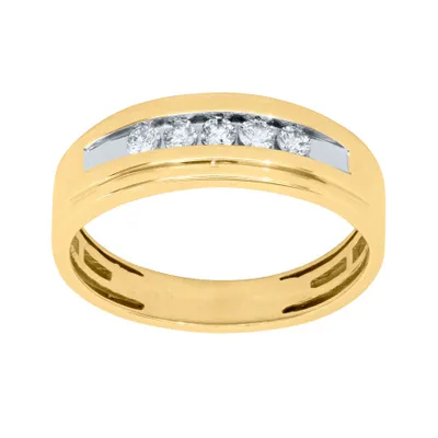 Gent's Channel Set Diamond Ring 10K Yellow Gold (0.25 ct tw)