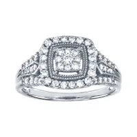 Diamond Cluster Ring 10K White Gold (0.40 ct tw)