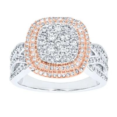 Two-Tone Diamond Cluster Ring (1.00ct tw)