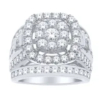 Diamond Statement Ring 10K White Gold (3.00ct tw)