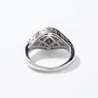 Diamond Cluster Ring 10K White Gold (0.75 ct tw)