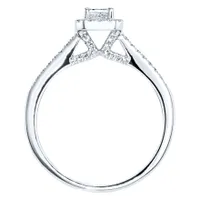 Emerald Cut Halo Diamond Engagement Ring 14K White Gold (0.80 ct tw