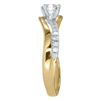 14K Yellow Gold Split Shank Diamond Engagement Ring (0.75 ct tw)