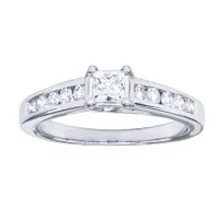 Princess Cut Diamond Engagement Ring 14K White Gold (0.66 ct tw)