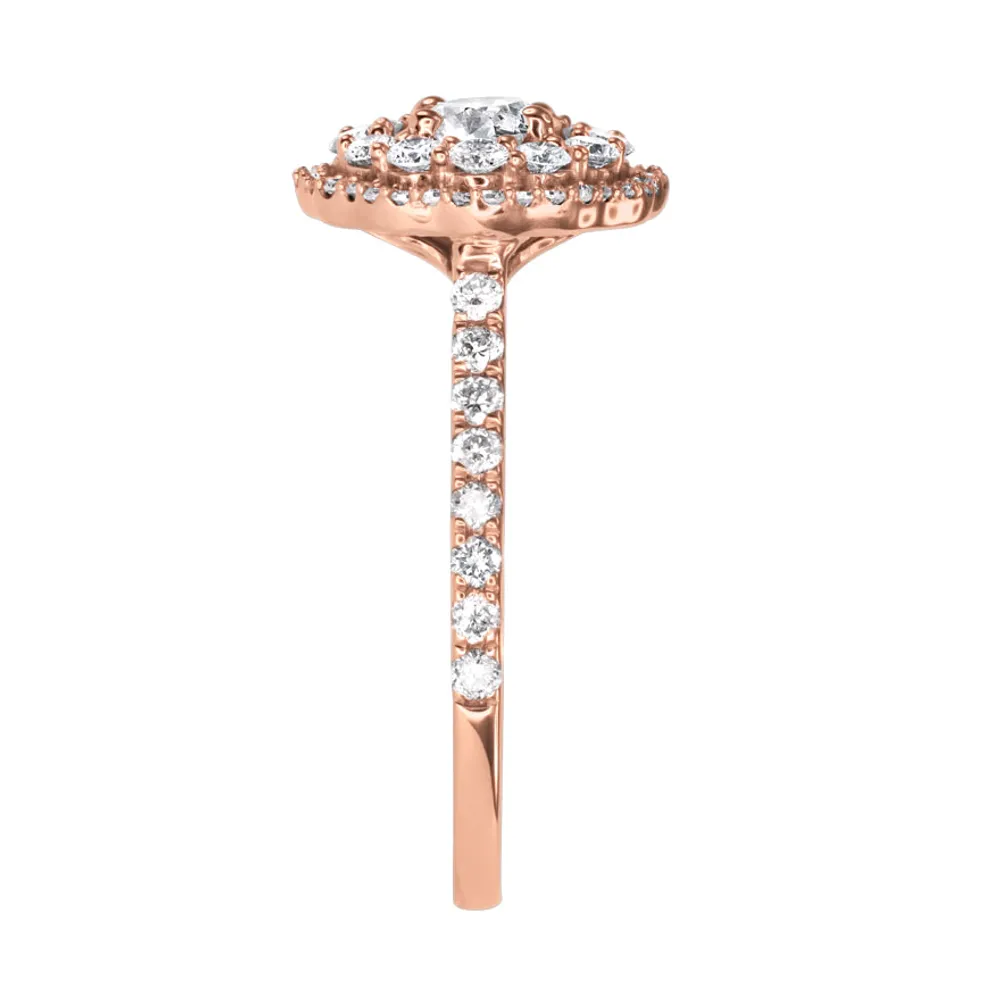 14K Rose Gold Double Halo Diamond Engagement Ring (1.00 ct tw)