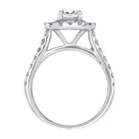 Halo Diamond Engagement Ring 14K White Gold (1.50 ct tw)