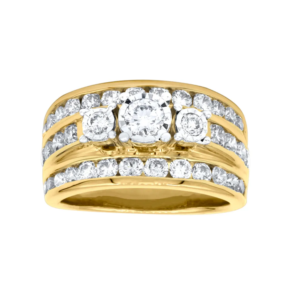 Diamond Dinner Ring 10K Gold (2.00 ct tw