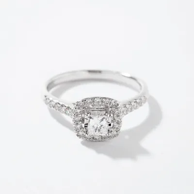 Princess Cut Diamond Engagement Ring 10K White Gold (0.50 ct tw)