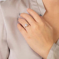 Oval Cut Diamond Engagement Ring 10K White Gold (0.50 ct tw)