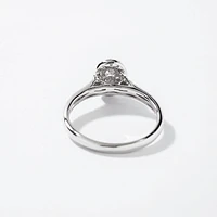 Oval Cut Diamond Engagement Ring 10K White Gold (0.50 ct tw)