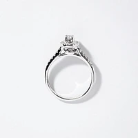 Oval Cut Diamond Engagement Ring 10K White Gold (0.50 ct tw)