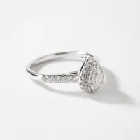 Pear Shaped Diamond Engagement Ring 10K White Gold (0.50 ct tw)