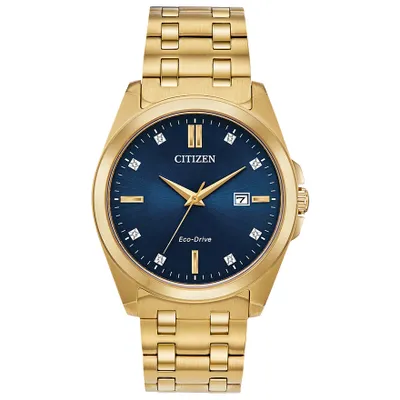 Citizen Corso Eco-Drive Blue Dial Gold Stainless Steel Watch | BM7103-