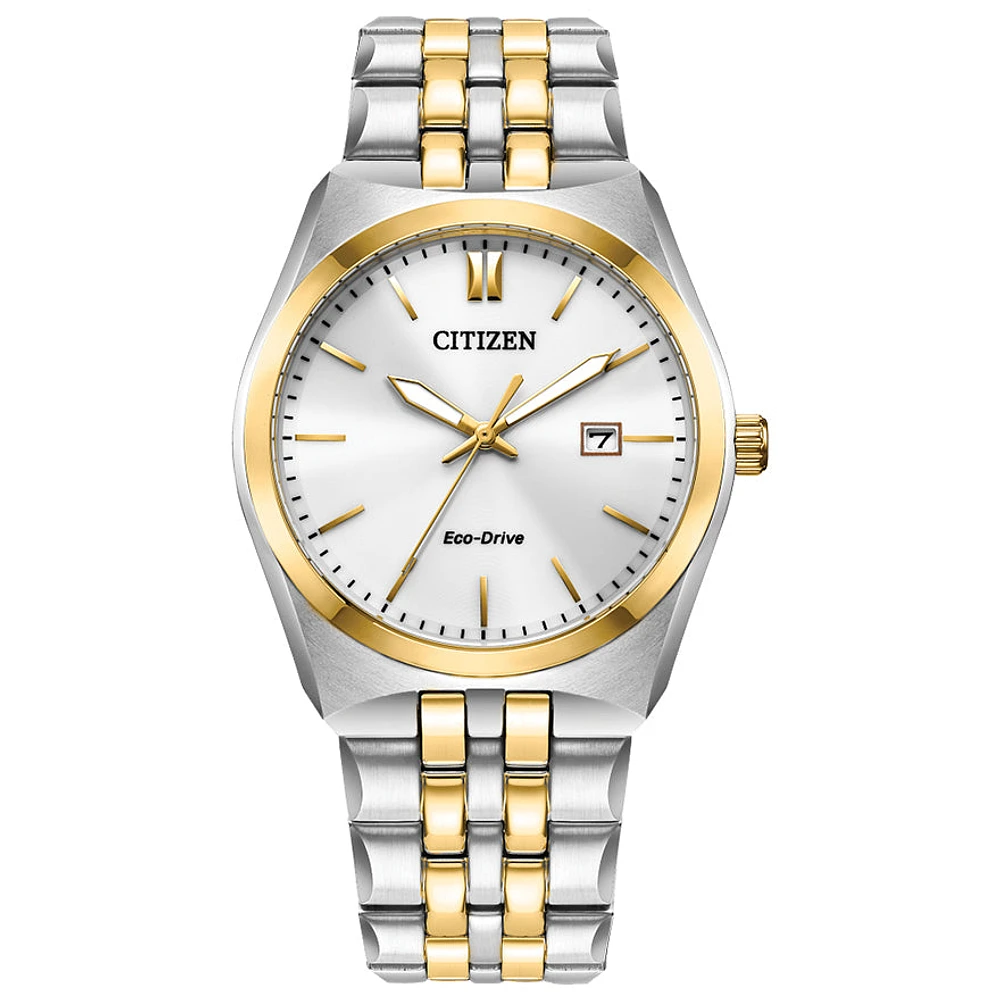 Citizen Eco-Drive Corso White Dial Stainless Steel Bracelet Watch | BM