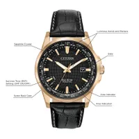 Citizen World Time Perpetual Men's Black Dial Eco-Drive Watch | BX1003