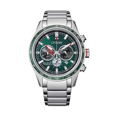 Citizen Eco-Drive Men's Super Titanium Chronograph Watch With Green Di