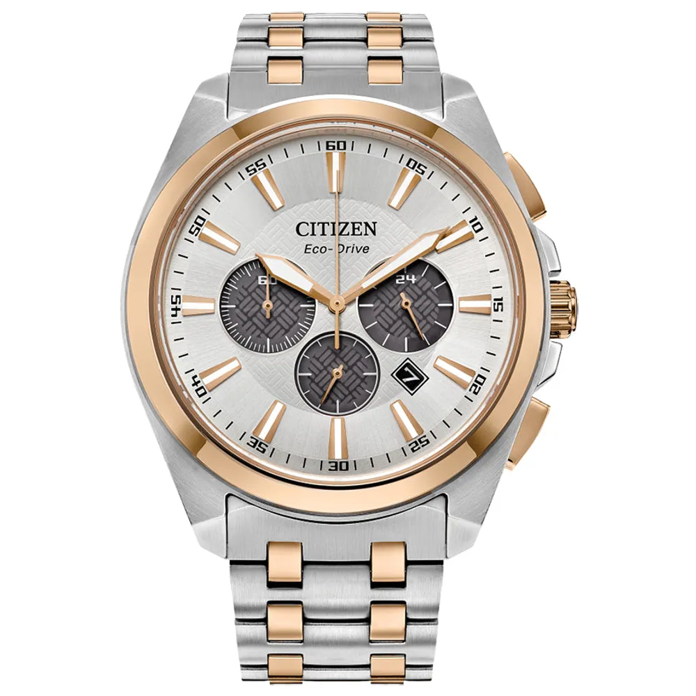 Citizen Eco-Drive Peyten Silver Dial Two-Tone Watch | CA4516-59A