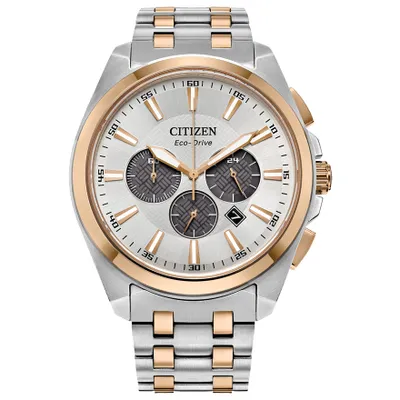 Citizen Eco-Drive Peyten Silver Dial Two-Tone Watch | CA4516-59A