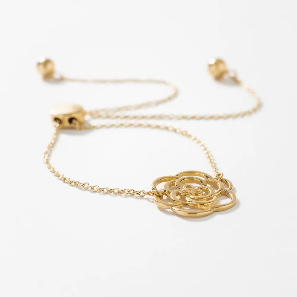 Rose Bolo Bracelet in 10K Yellow Gold