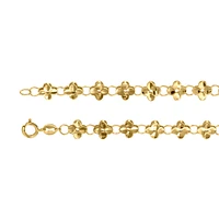 Flower Link Bracelet in 10K Yellow Gold