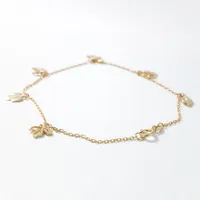 Leaf Charm Bracelet in 10K Yellow Gold