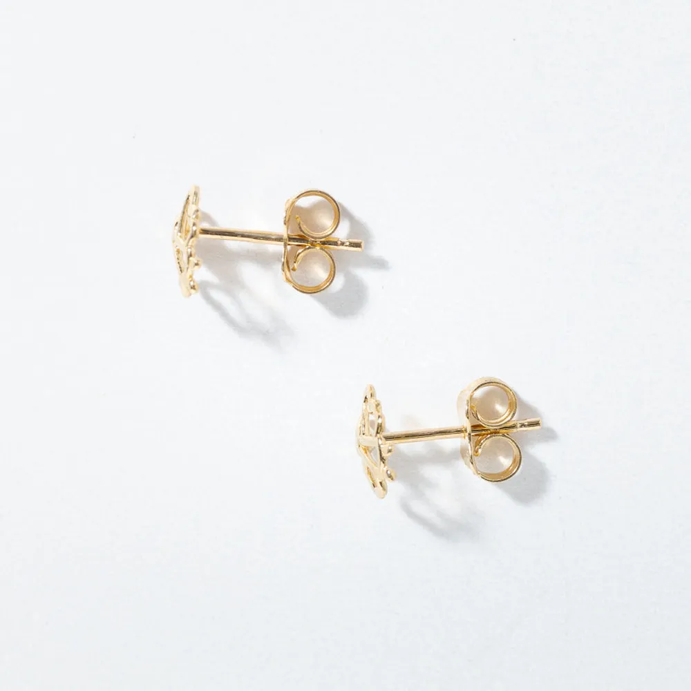 Angel Stud Earrings in 10K Yellow Gold