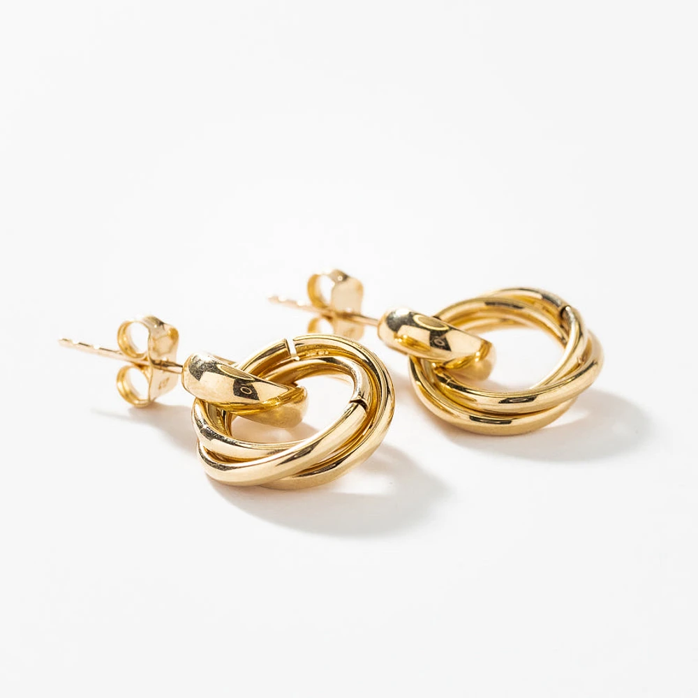 Interlocking Circle Earrings in 10K Yellow Gold