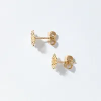 Sunflower Stud Earrings in 10K Yellow Gold