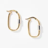 Carabiner Hoop Earrings In 10K Yellow Gold